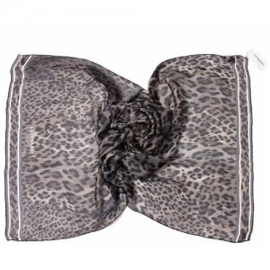 Модный шарф с леопардовой расцветкой в серых тонах 65260 Leonard. Цвет: серый