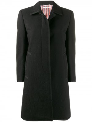 Пальто из сирсакера Thom Browne. Цвет: черный