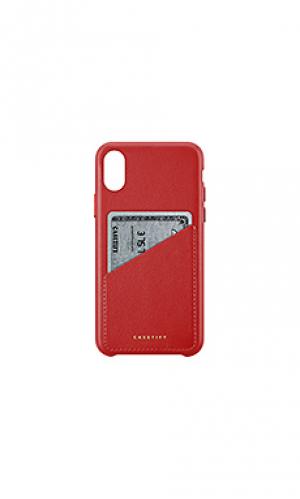 Кожаный чехол для iphone х карт Casetify. Цвет: красный