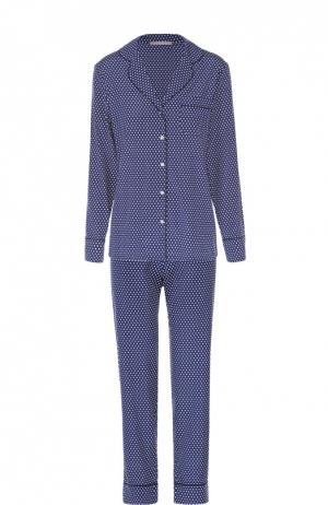 Шелковый костюм в пижамном стиле горох Stella McCartney. Цвет: синий
