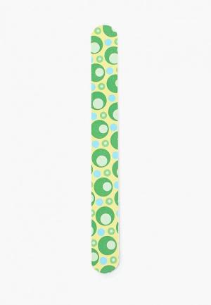 Пилка для ногтей Runail Professional натуральных (зелено-желтая, закругленная, 240/240). Цвет: зеленый