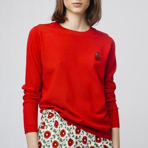 Пуловер с круглым вырезом и вышитым логотипом на груди COMPANIA FANTASTICA. Цвет: красный