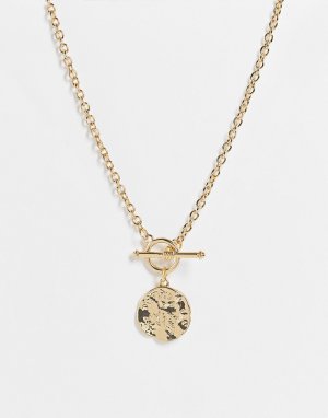 Золотистое ожерелье с литой подвеской -Золотистый French Connection