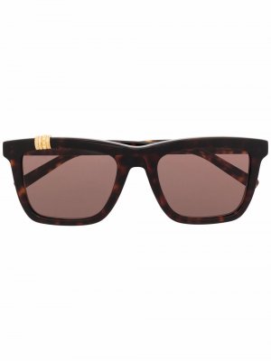 Солнцезащитные очки в квадратной оправе Boucheron Eyewear. Цвет: коричневый