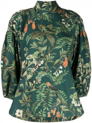 Блузка Diane с цветочным принтом Cara. Цвет: зеленый