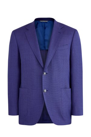 Однотонный пиджак кроя Kei из шерстяной ткани Impeccabile CANALI. Цвет: синий