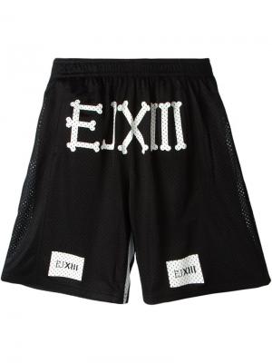 Спортивные шорты с принтом-логотипом Ejxiii. Цвет: чёрный