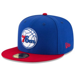 Мужская облегающая шляпа New Era Royal/Red Philadelphia 76ers, цвет 2 тона 59FIFTY