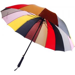 Большой семейный зонт-трость 122 см, , осенняя радуга, полуавтомат Angel. Цвет: мультиколор