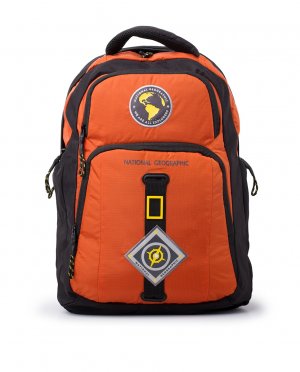 Мужской рюкзак на молнии оранжевого цвета, апельсин National Geographic