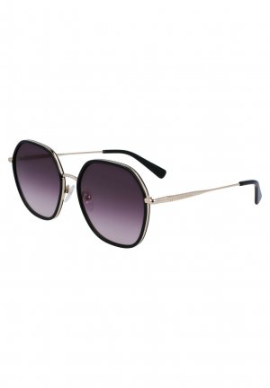 Солнцезащитные очки , золотисто-черные Longchamp