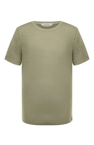Льняная футболка Gran Sasso. Цвет: зелёный