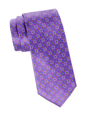 Шелковый галстук с принтом , синий Brioni
