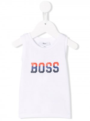 Жилет с логотипом BOSS Kidswear. Цвет: белый