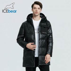 2022, высококачественная мужская повседневная куртка с капюшоном, новое зимнее хлопковое пальто средней длины, брендовая одежда ICEbear