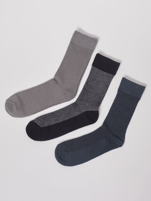 Набор высоких носков (3 пары в комплекте) zolla. Цвет: серый