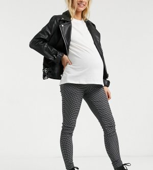 Узкие брюки в клетку -Серый New Look Maternity