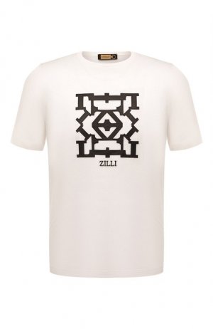 Хлопковая футболка Zilli. Цвет: белый