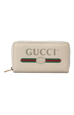Кожаное портмоне Gucci. Цвет: кремовый