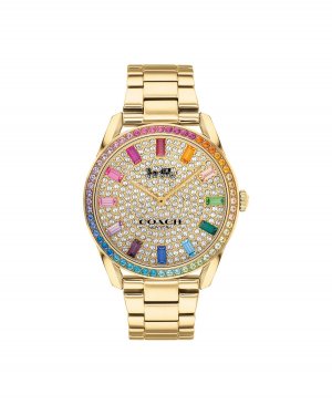 Женские часы preston rainbow с золотым браслетом 36 мм COACH, мульти Coach