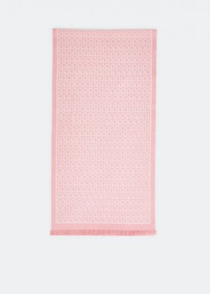 Шарф FERRAGAMO Gancini scarf, розовый