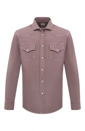 Джинсовая рубашка Brunello Cucinelli. Цвет: фиолетовый