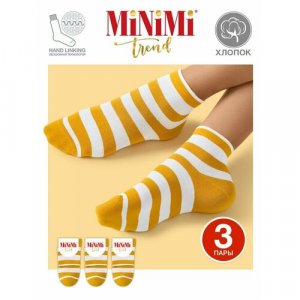 Носки , 3 пары, размер 35-38 (23-25), желтый MiNiMi. Цвет: желтый