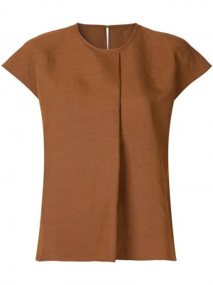 Блузка со складкой спереди Ballsey. Цвет: коричневый