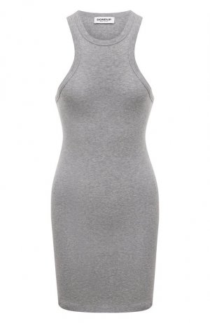 Хлопковое платье Dondup. Цвет: серый
