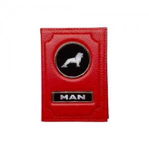 Обложка для автодокументов 1-6-1340-11, красный MAN