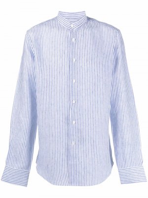 Delloglio полосатая рубашка без воротника Dell'oglio. Цвет: синий
