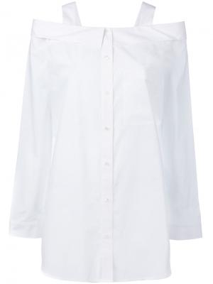 Рубашка с открытыми плечами Robert Rodriguez. Цвет: белый