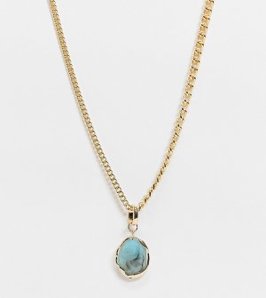 Золотистое ожерелье с искусственным амазонитом Inspired-Золотистый Reclaimed Vintage
