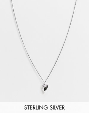 Серебряное ожерелье с узкой цепочкой и подвеской в виде серебристого полированного зуба -Серебристый ASOS DESIGN