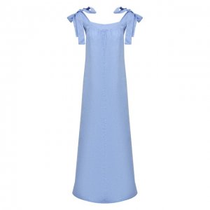 Льняное платье LA FABBRICA DEL LINO. Цвет: голубой