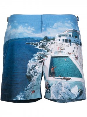 Photo-print swim shorts Orlebar Brown. Цвет: синий