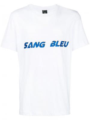 Футболка с вышивкой Sang Bleu Omc. Цвет: белый