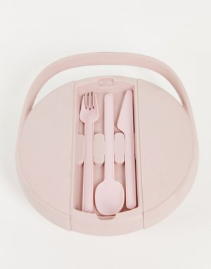 Розовый контейнер для еды в форме клатча из переработанного пластика -Бесцветный Hip
