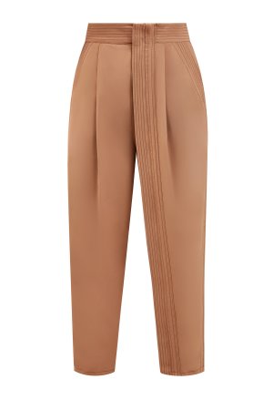 Укороченные брюки широкого кроя в стиле сафари STELLA McCARTNEY. Цвет: коричневый