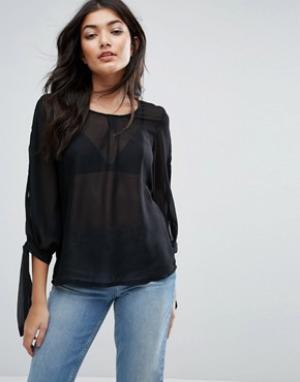 Прозрачная блузка Jasmine. Цвет: черный