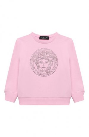 Хлопковый свитшот Versace. Цвет: розовый