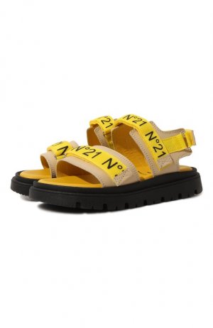 Кожаные сандалии N21. Цвет: жёлтый