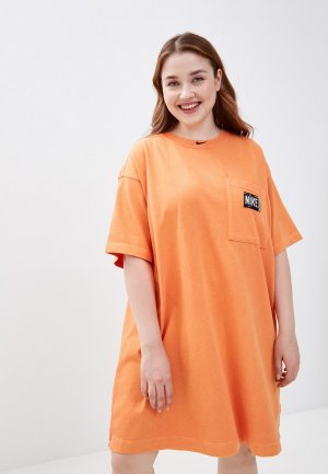 Платье Nike W NSW WASH DRSS PLUS. Цвет: оранжевый