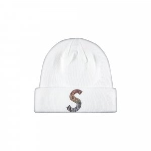 Шапка-бини с логотипом x New Era Swarovski, цвет Белый Supreme