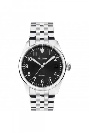 Авиационные мужские классические аналоговые кварцевые часы из нержавеющей стали — 76000 , черный Accurist