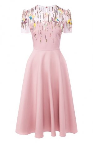 Платье из смеси шерсти и шелка Valentino. Цвет: розовый