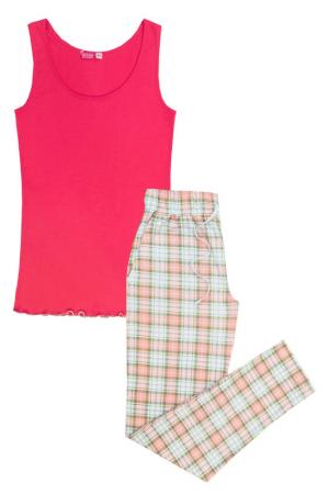 Комплект: майка, брюки LETS GO LET'S. Цвет: ярко-розовый