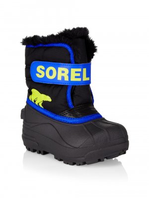 Ботинки-командоры на подкладке из искусственного меха Snow для девочки , черный Sorel