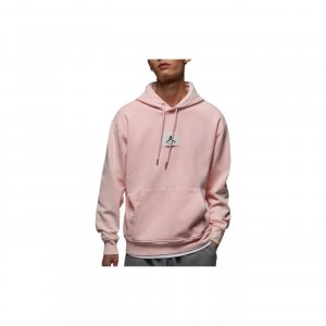 Air Solid Logo Patch Sports Casual Loose Pullover Hoodie Men Tops Light-Pink DR3088-610 Jordan