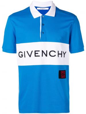 Рубашка-поло с логотипом Givenchy. Цвет: синий